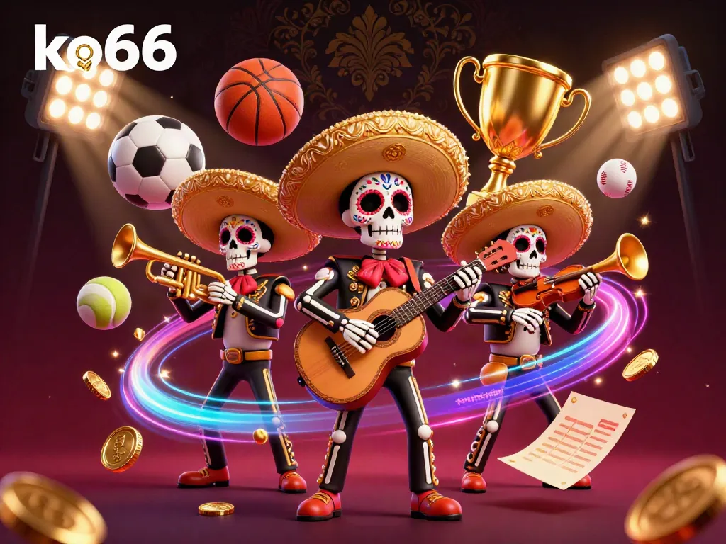 Experience excitement at ko66 with a lively mariachi band surrounded by dynamic sports betting action.