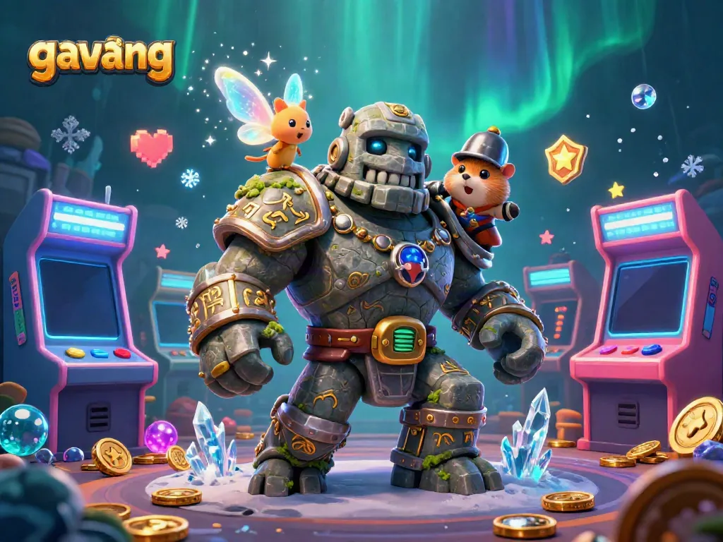Play the thrilling games at gavang with our whimsical 3D characters surrounded by casino elements.