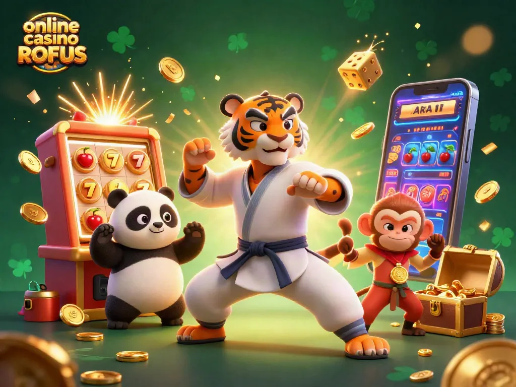 Engage in thrilling gameplay at online casino uden ROFUS, featuring vibrant characters and explosive slot action.