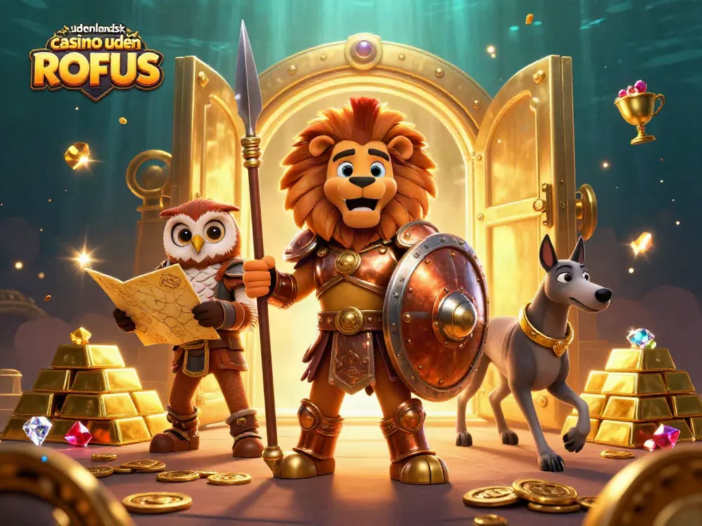 Engage with udenlandsk casino uden ROFUS, revealing treasures in an action-packed 3D illustration.
