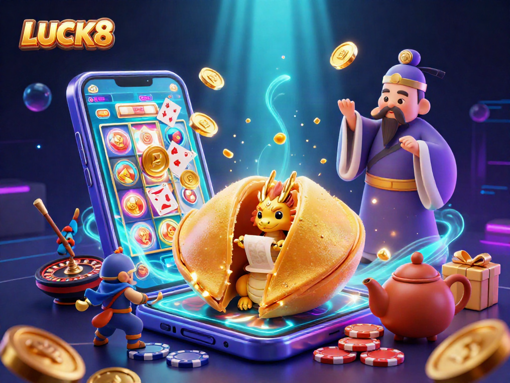 LUCK8 trải nghiệm xúc sắc với bánh quy vàng khổng lồ và rồng khôn ngoan, mang đến vận may
