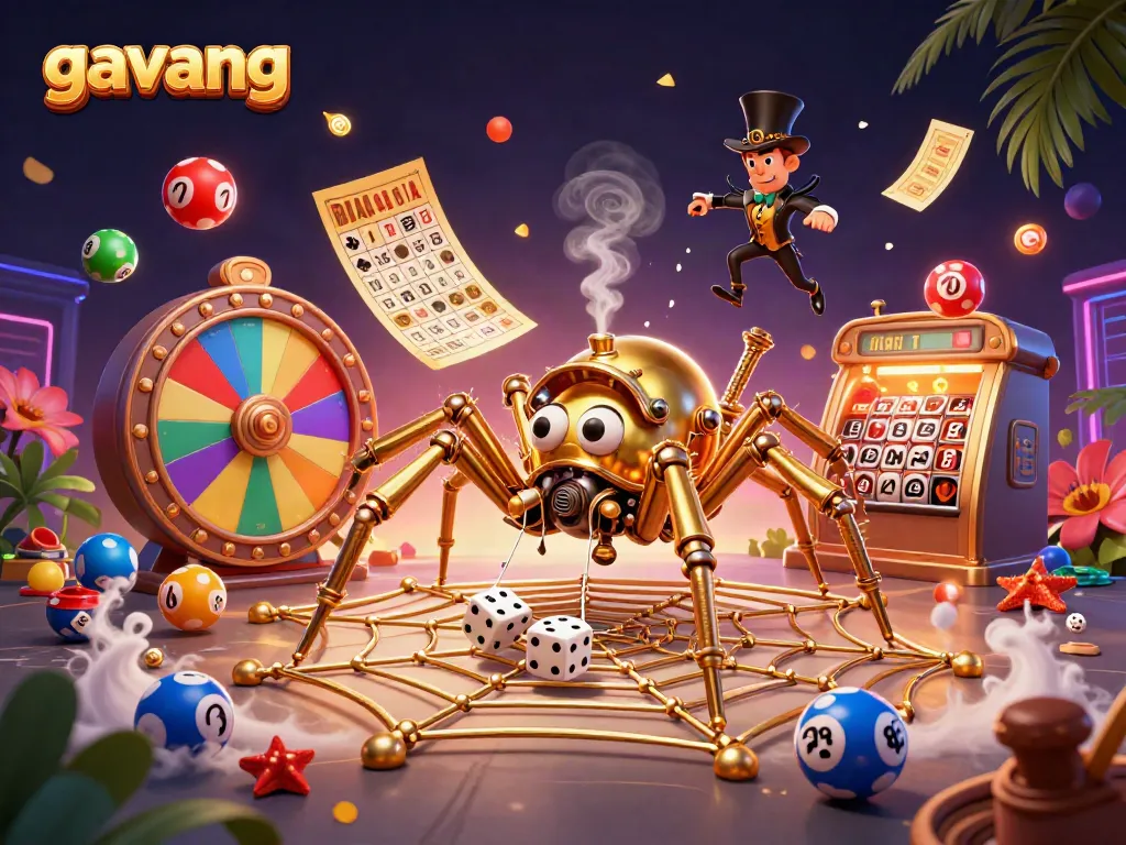 Experience the thrilling world of gavang as a steampunk spider weaves delightful gaming chaos.