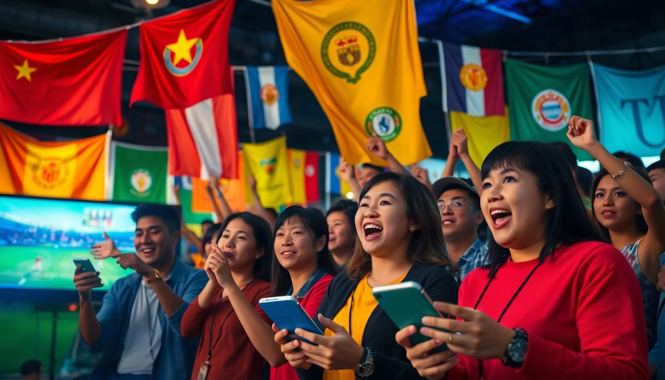 Fans watching live matches on ca khia tv, showcasing excitement and engagement.