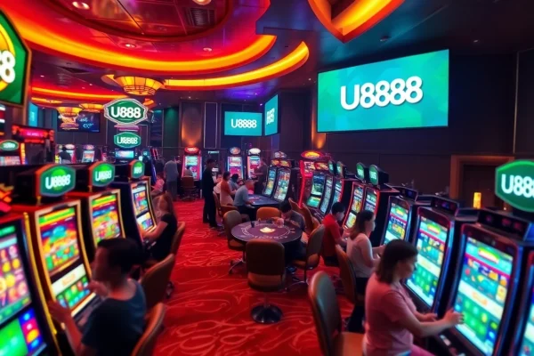 U888 online casino scene showcasing players enjoying thrilling games.