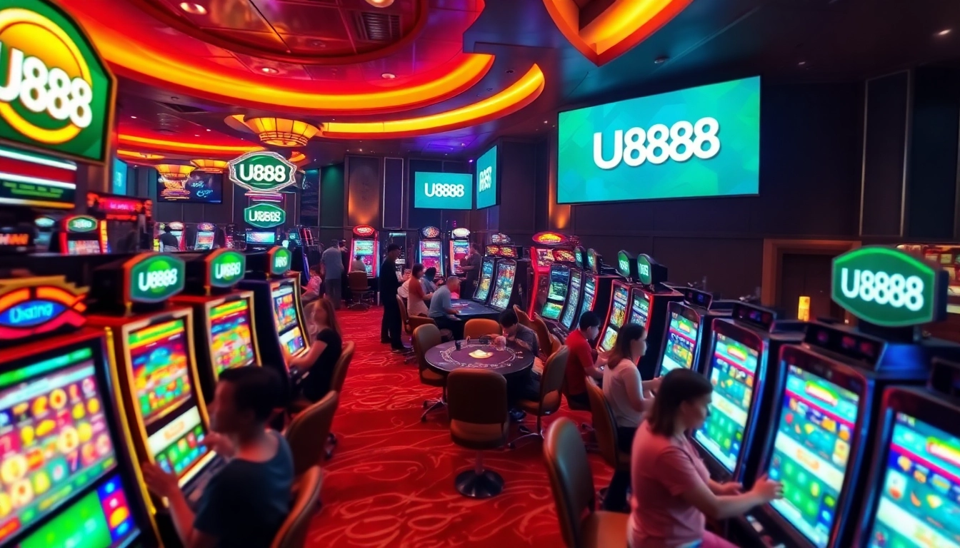 U888 online casino scene showcasing players enjoying thrilling games.