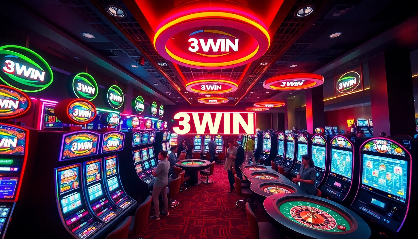 Experience the thrill of gaming at 3WIN with vibrant machines and exciting atmosphere.