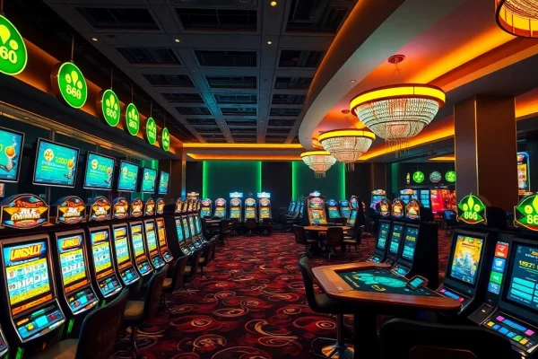 Exciting U888 online casino scene showcasing vibrant gaming action and trust.