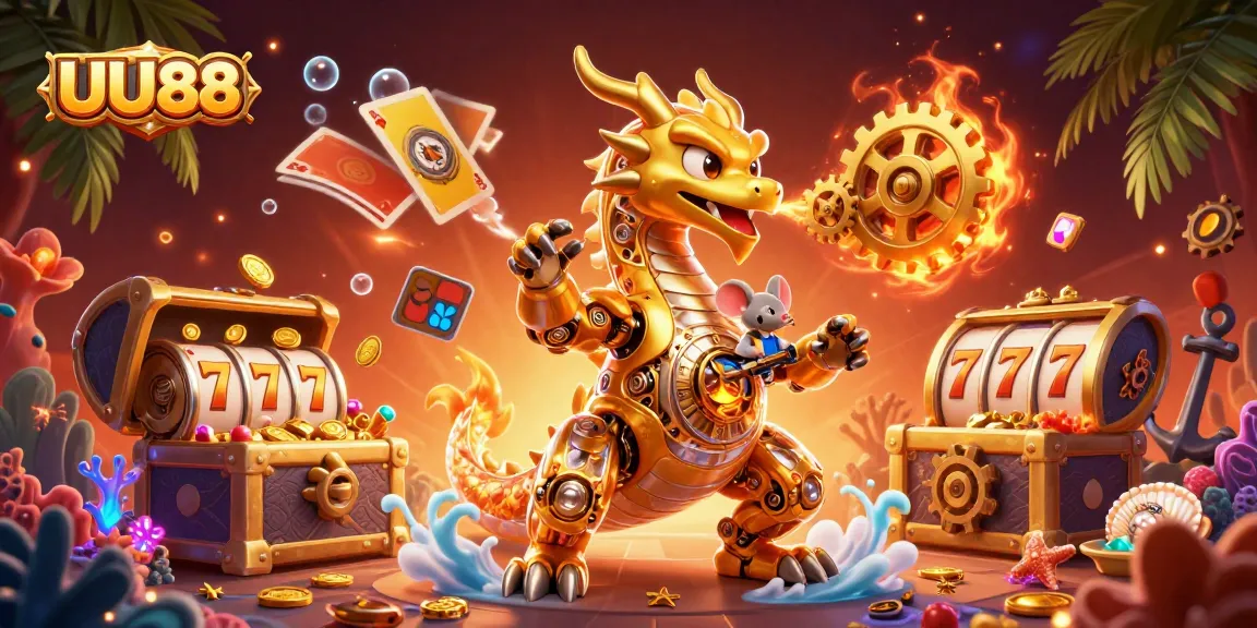 Engage in thrilling gameplay with UU88's colorful slot reels and golden treasures.