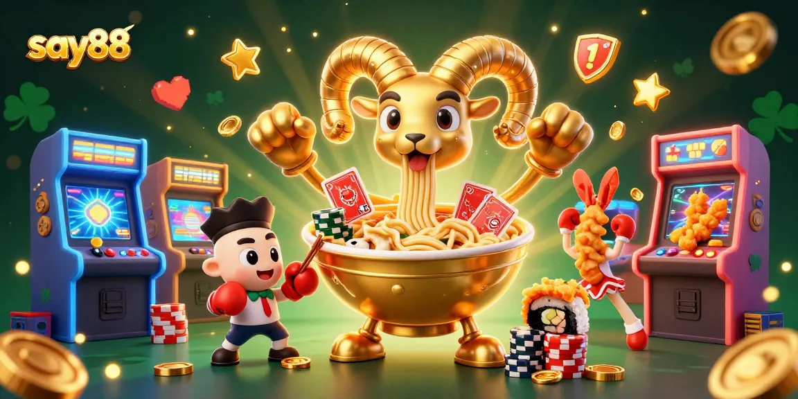 Engage in the vibrant world of say88 with colorful casino elements, showcasing thrilling online gaming.