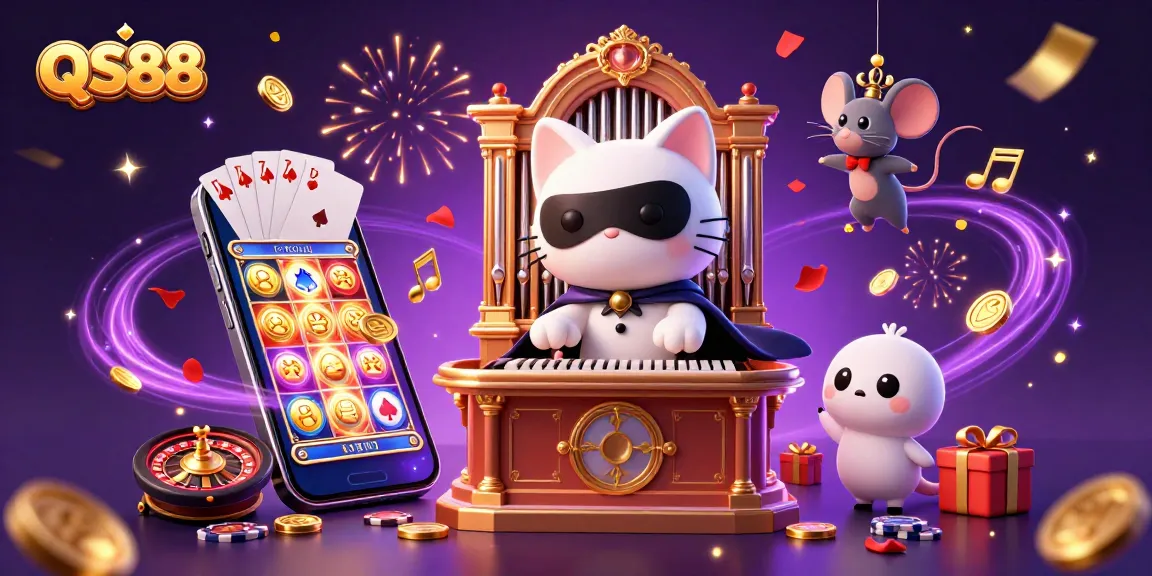 Experience thrilling QS88 gaming with an enchanting 3D casino illustration.