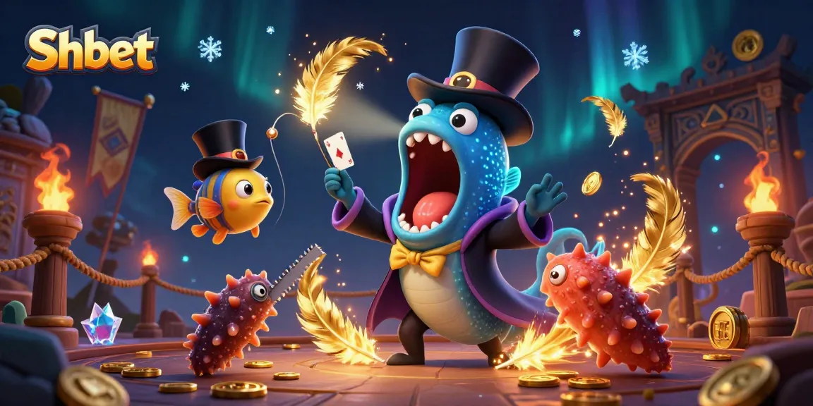 Experience thrilling gambling at Shbet with magical underwater creatures showcasing card tricks amidst stunning casino elements.