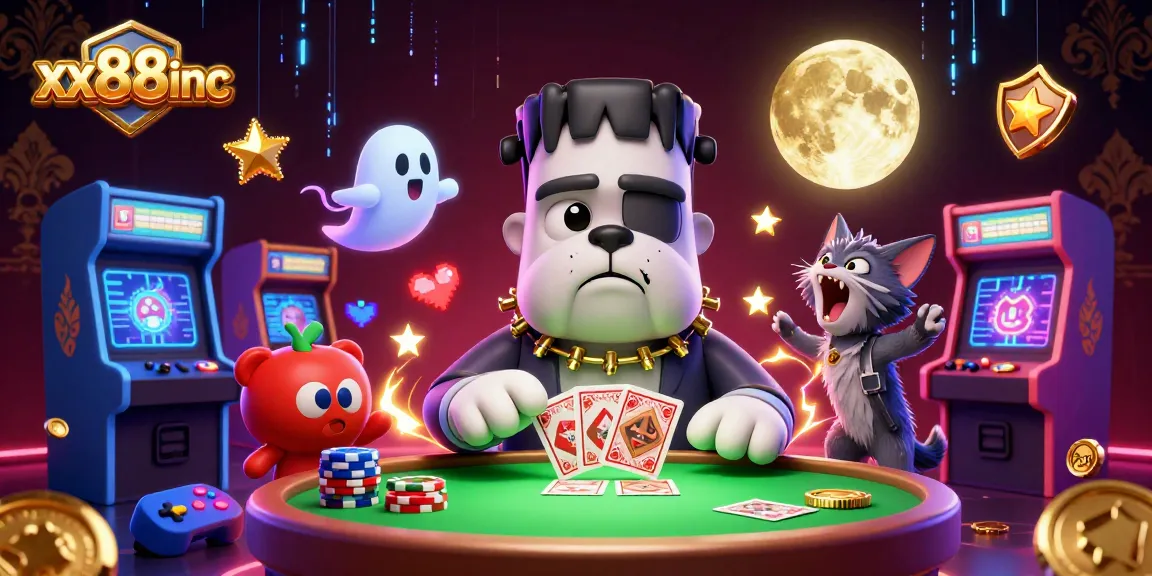 Experience thrilling gameplay at xx88inc with a vibrant scene featuring a bulldog dealer and magical gaming elements.
