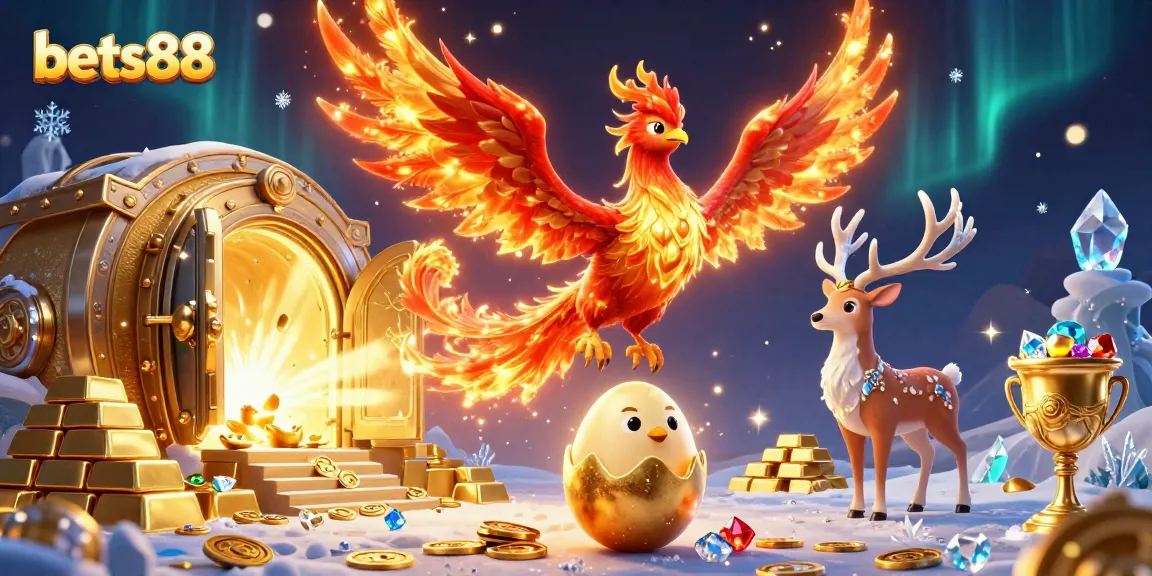 Experience thrilling wins with bets88, featuring an entertaining casino scene and vibrant illustrations.
