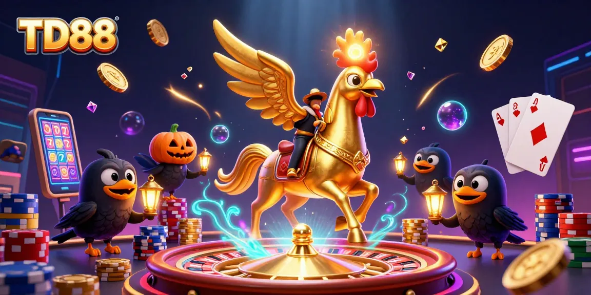 Spin the reels at TD88's vibrant midnight casino, where golden coins fly and luck awaits!