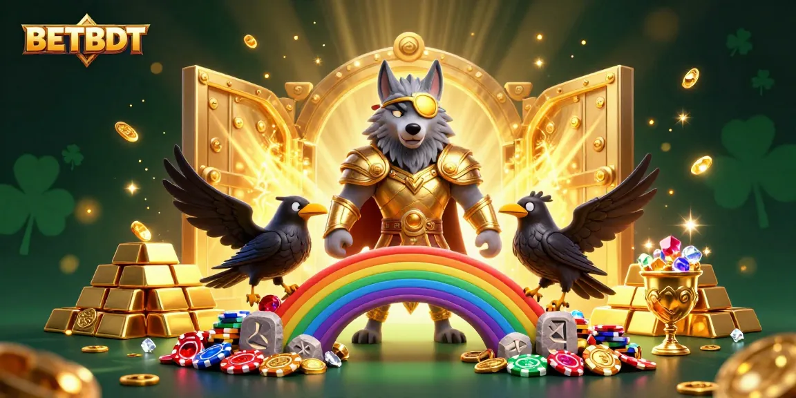 Engage with BETBDT's unique casino atmosphere featuring Odin, the legendary wolf, and powerful ravens.
